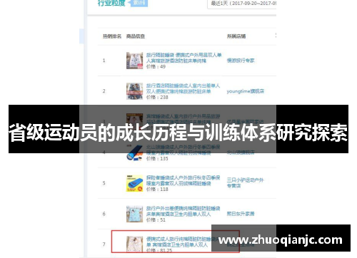 省级运动员的成长历程与训练体系研究探索
